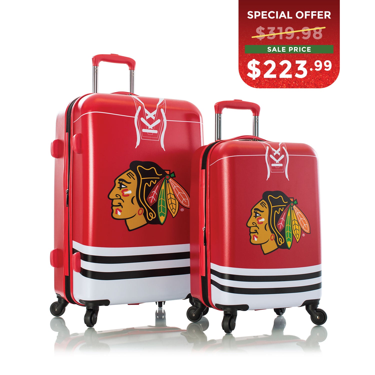BLACK FRIDAY DOOR CRASHER 2025 - NHL 2 Piece Luggage Set - Chicago Blackhawks