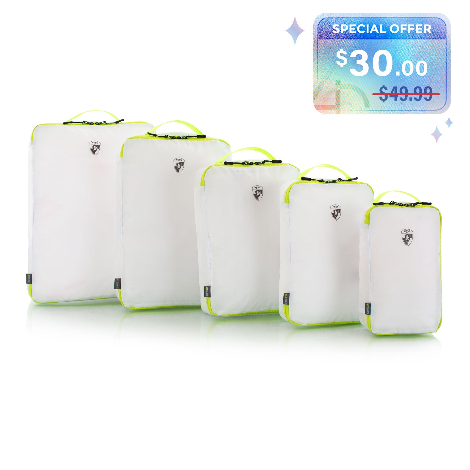 NeoCubes Translucent 5 Piece Packing Cubes Set