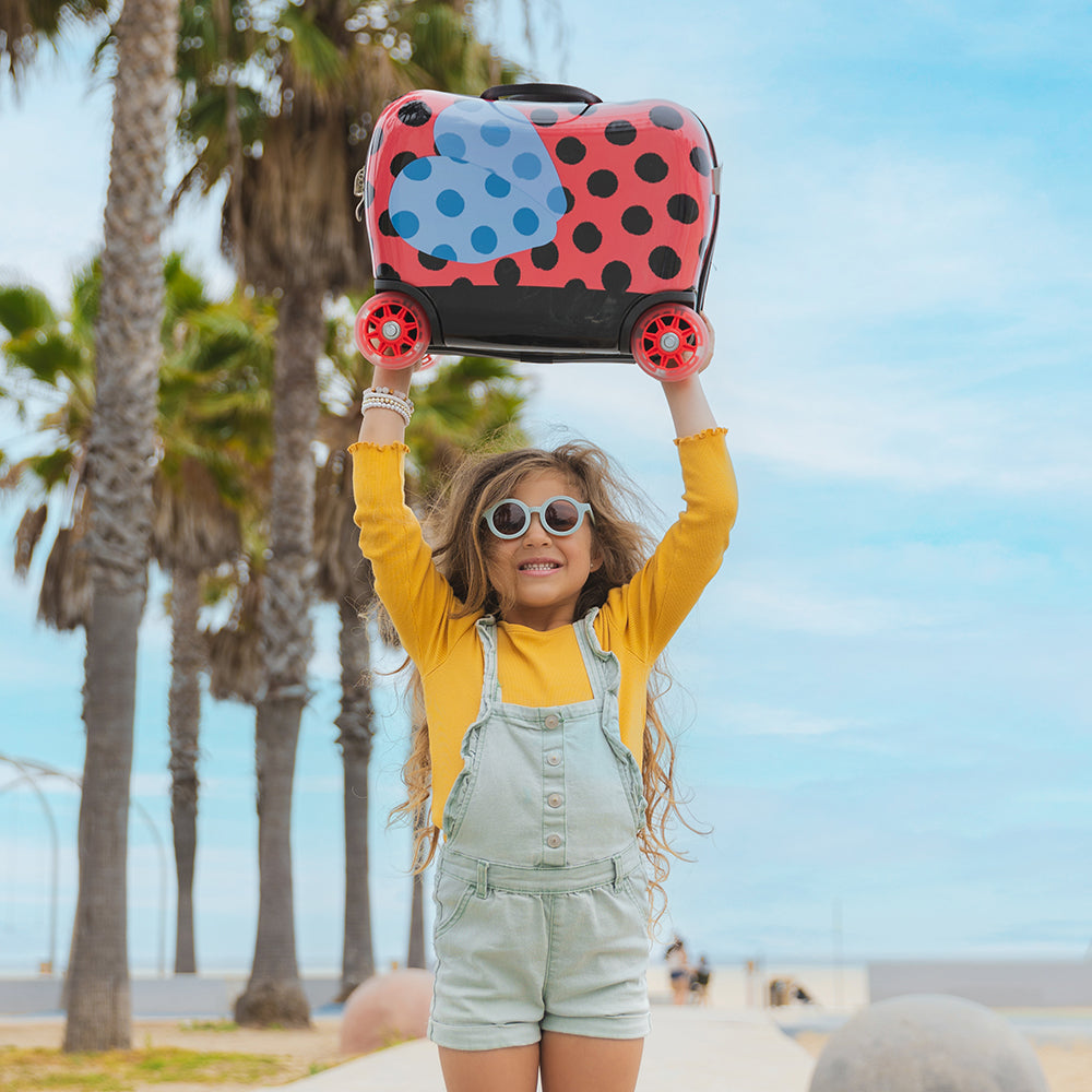 Kids Ride-on Luggage - Lady Bug (HEYS-HSRL-RO-10-23AR) | Light up Wheels