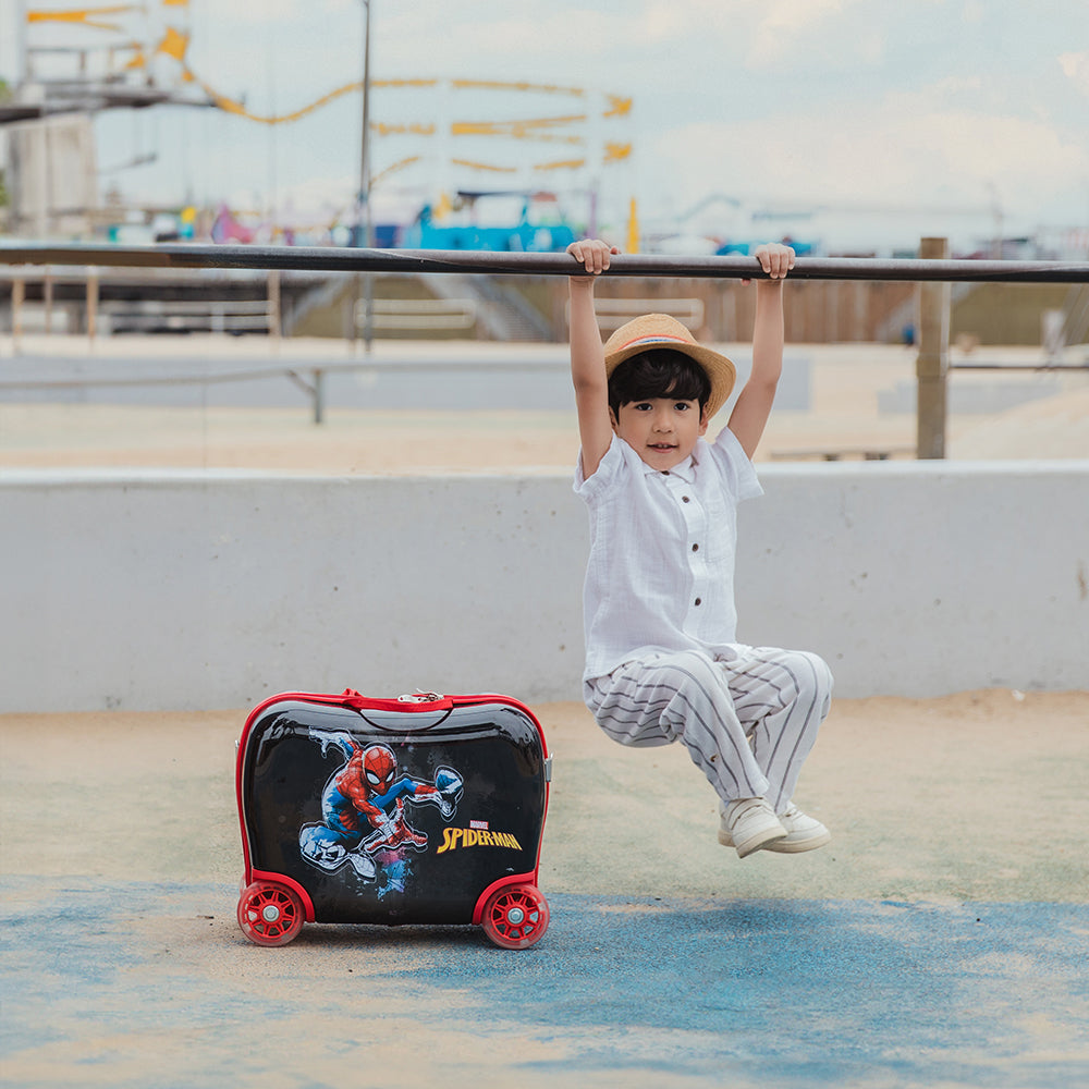 Kids Ride-on Luggage - Spiderman (M-HSRL-RO-SM03-23AR) | Light up Wheels