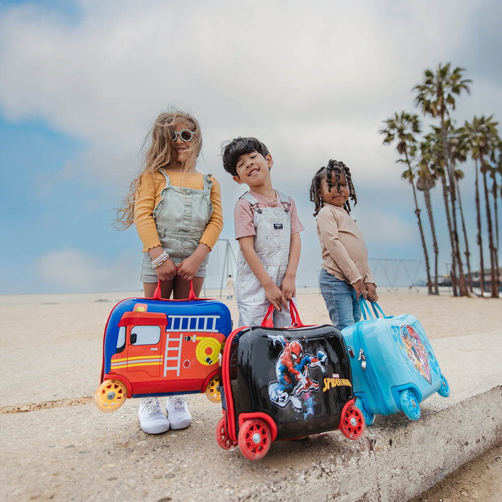 Kids Ride-on Luggage - Spiderman (M-HSRL-RO-SM03-23AR) | Light up Wheels