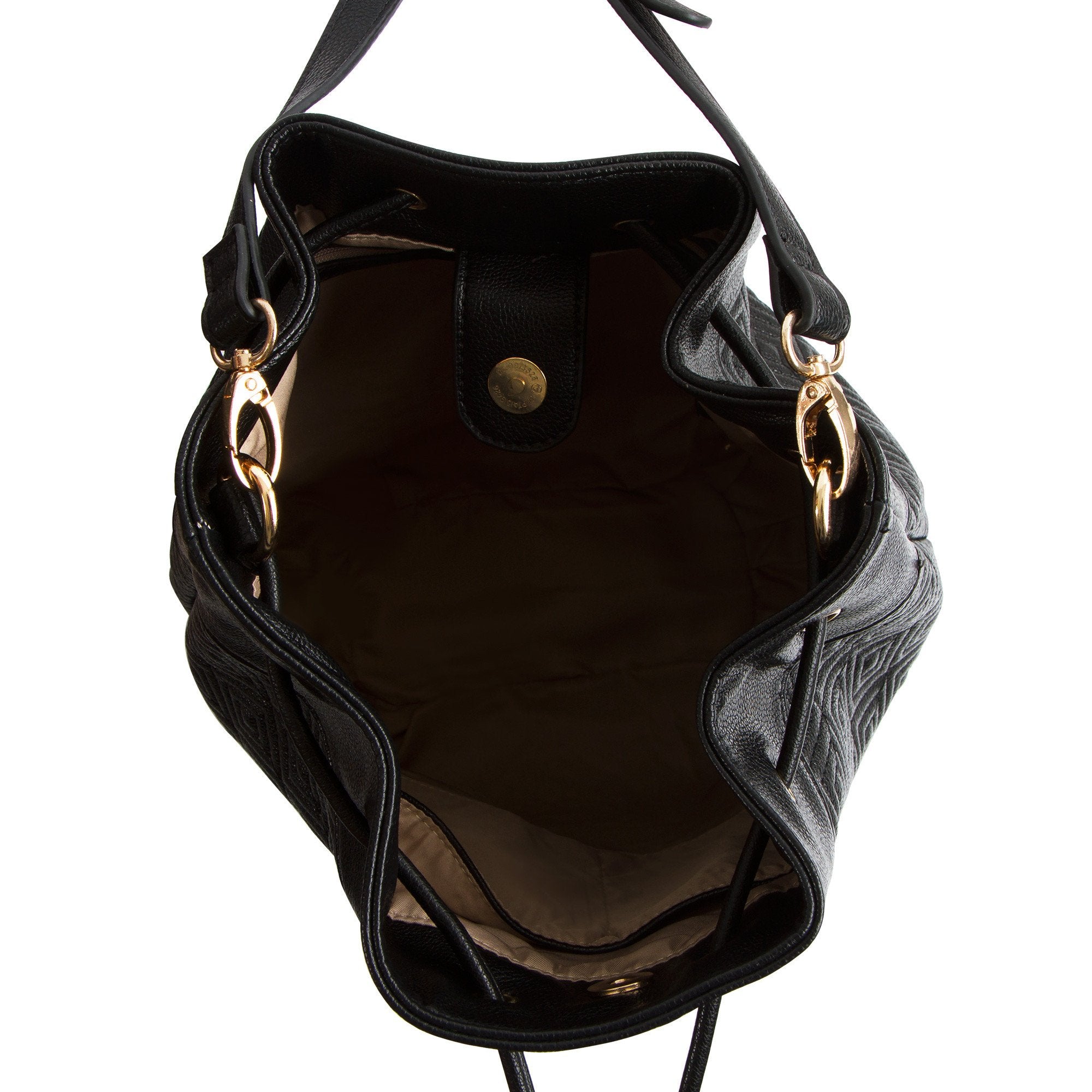 La Mode Square Quilted Drawstring - Black