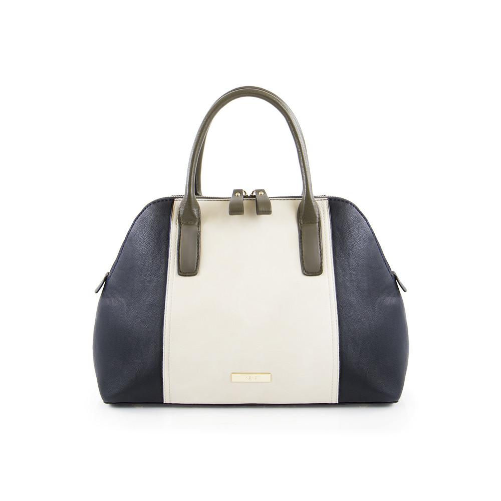 True Blue Colour Block Satchel - Navy/Olive