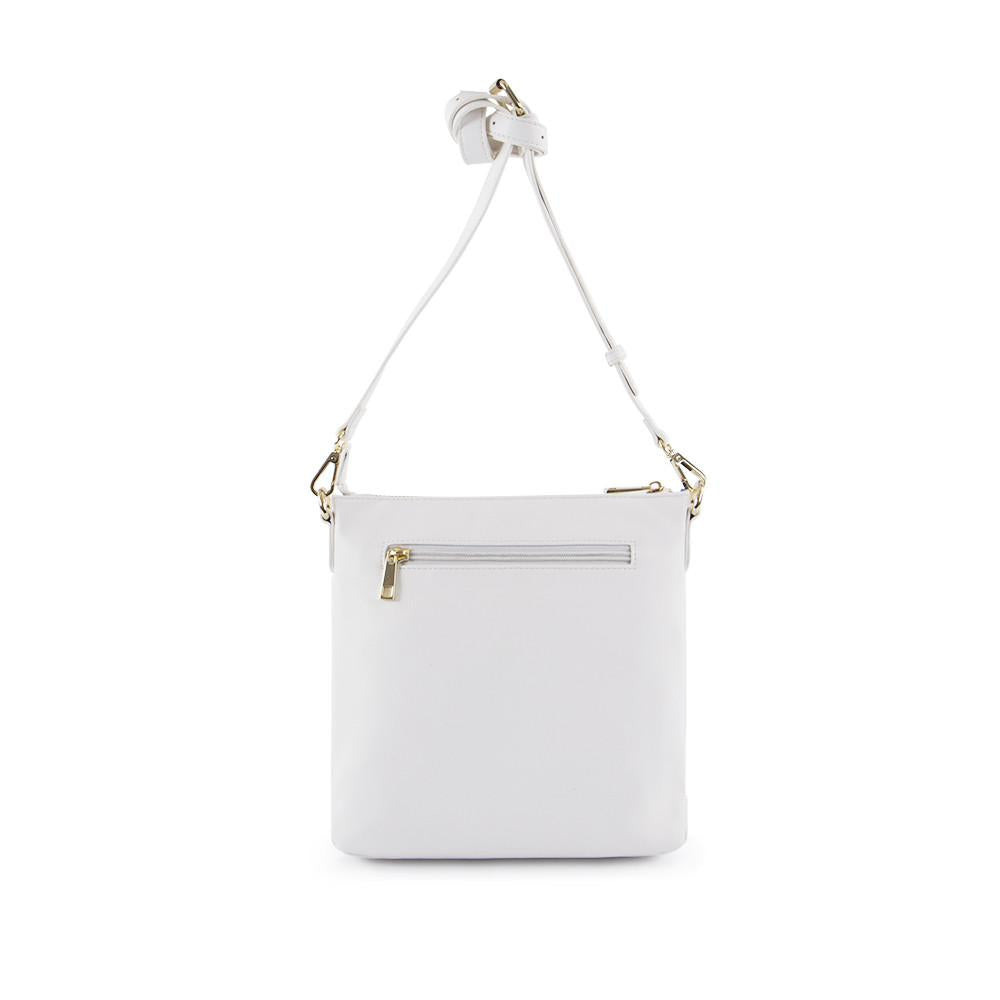 True Blue Woven Crossbody - White