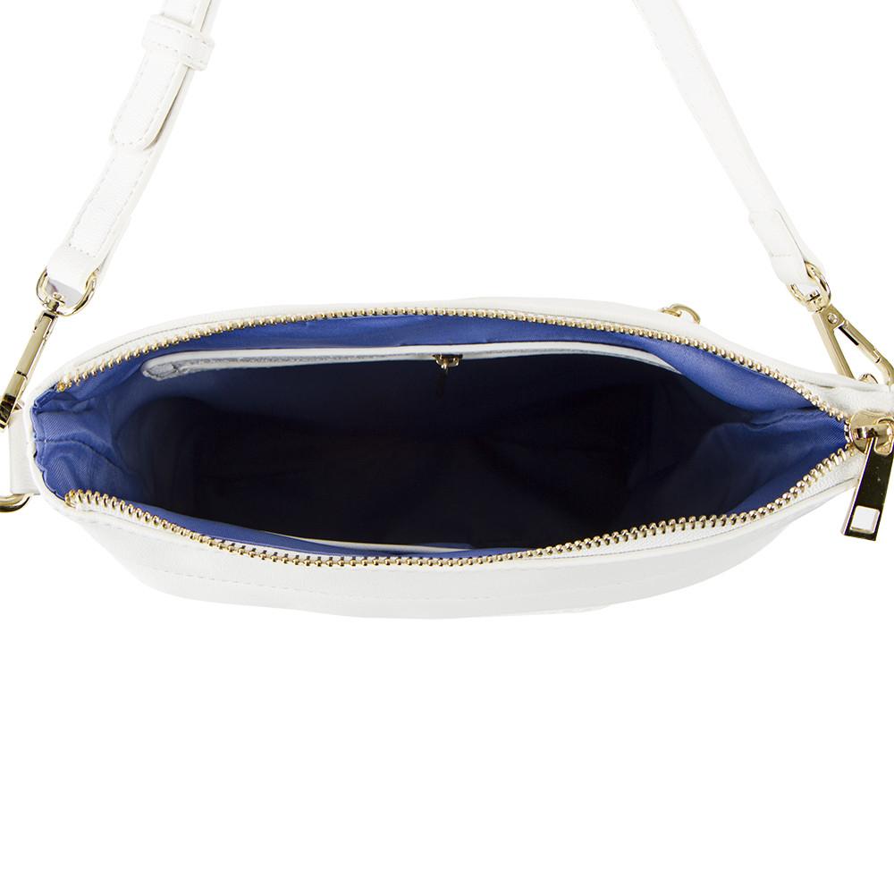 True Blue Woven Crossbody - White