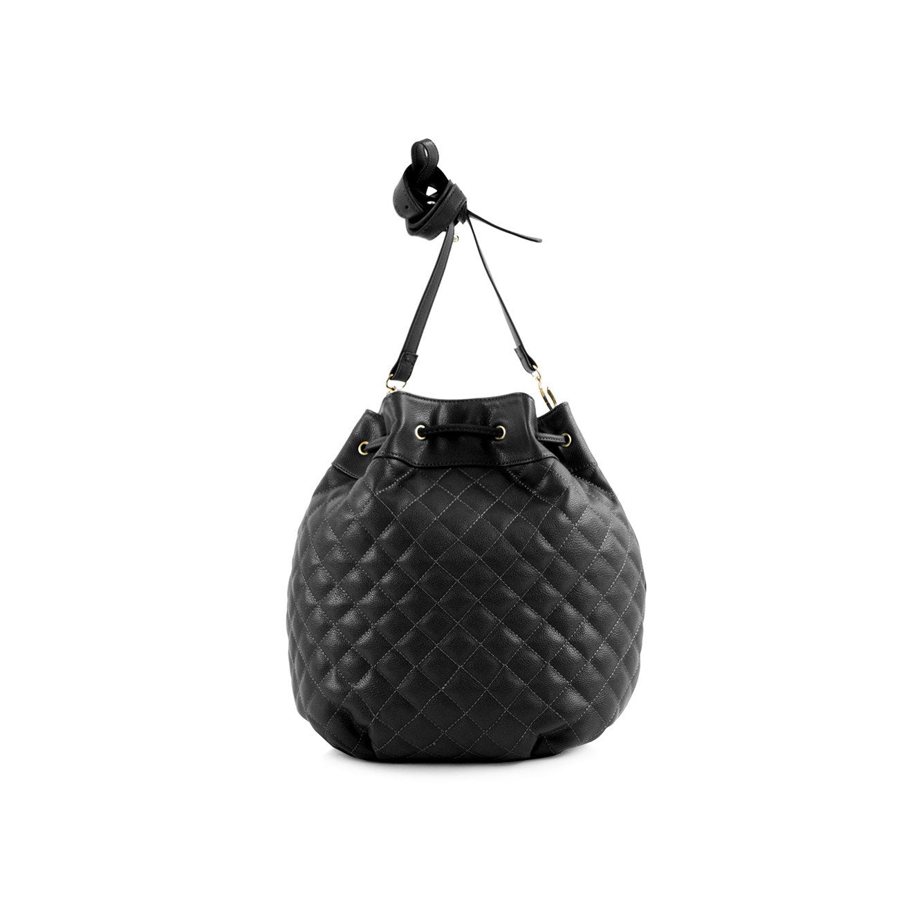 La Mode Quilted Drawstring - Black