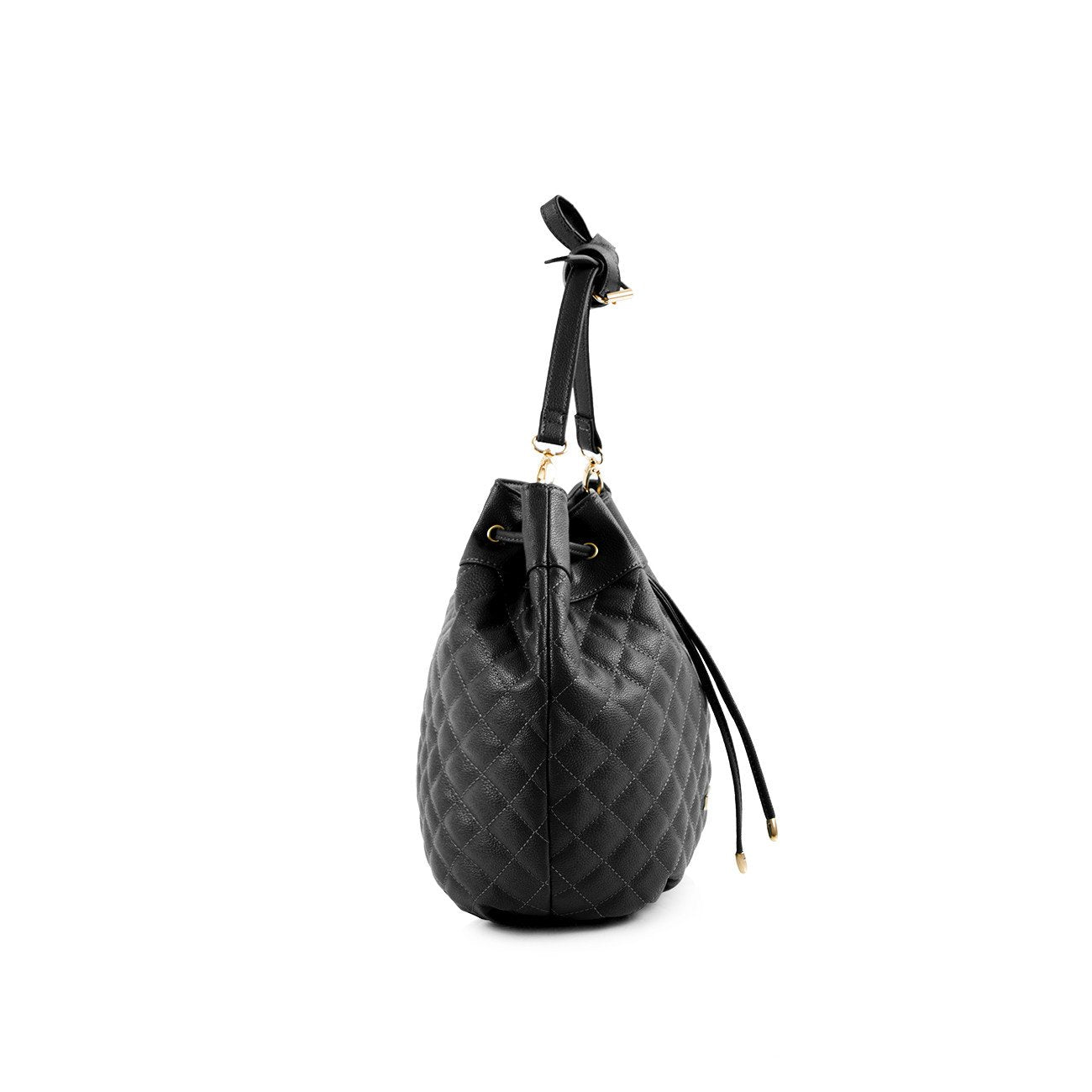 La Mode Quilted Drawstring - Black