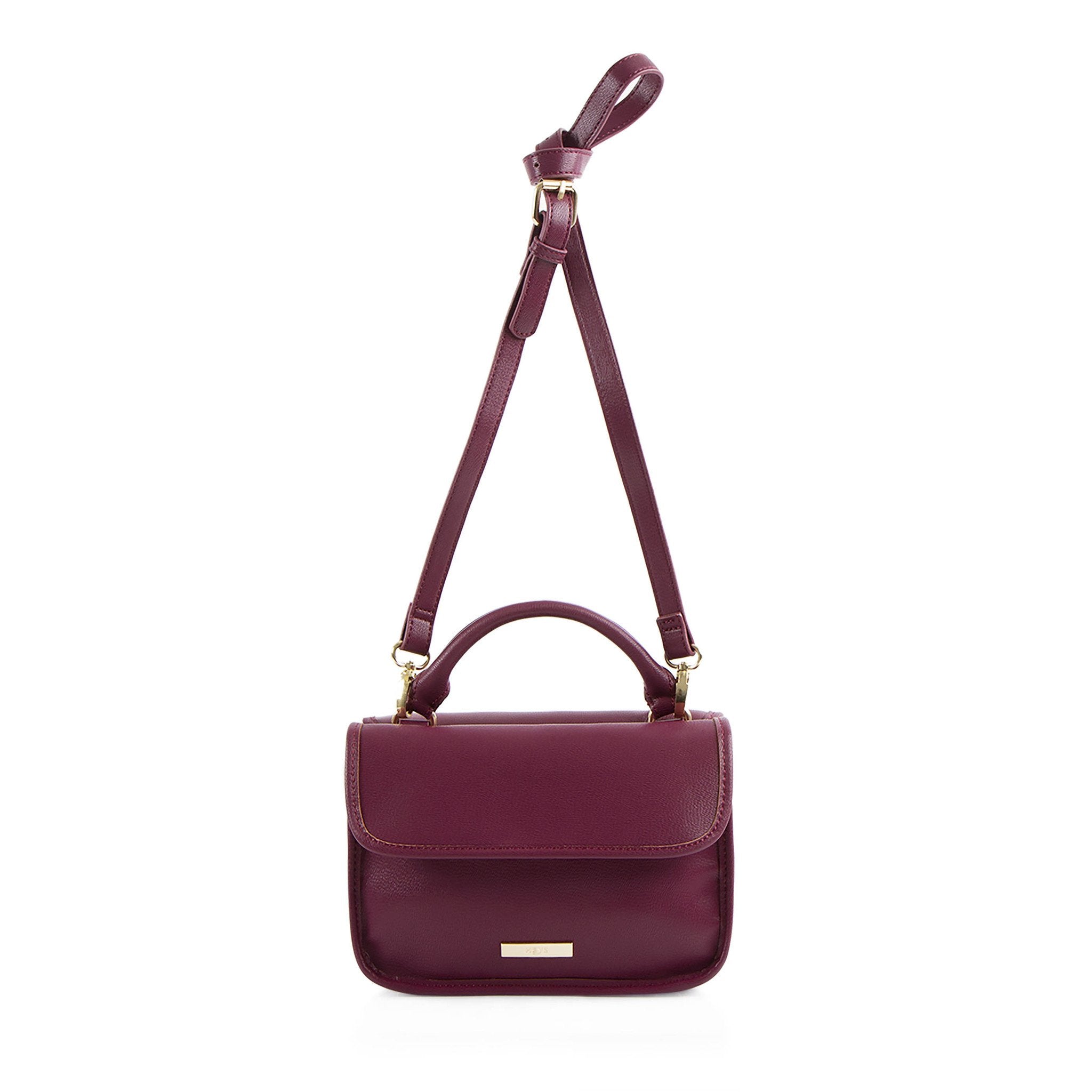 La Mode Mini Dual-Flap Crossbody - Plum