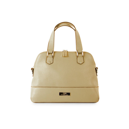 Parisian Small Leather Satchel - Taupe