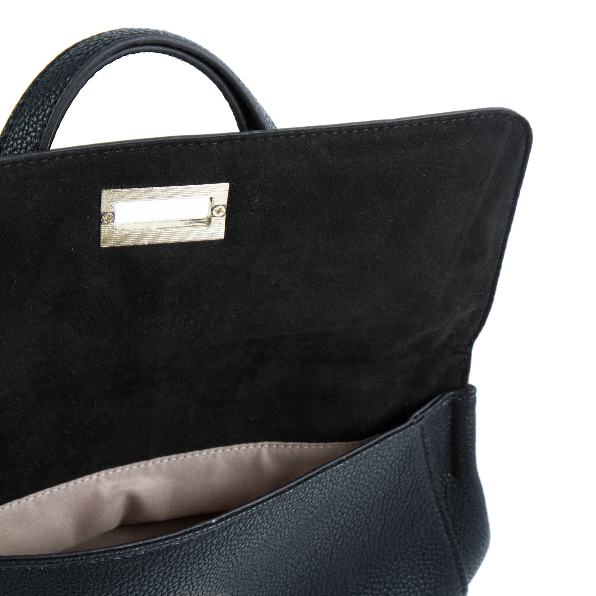 La Mode Dual-Flap Satchel - Black/Grey