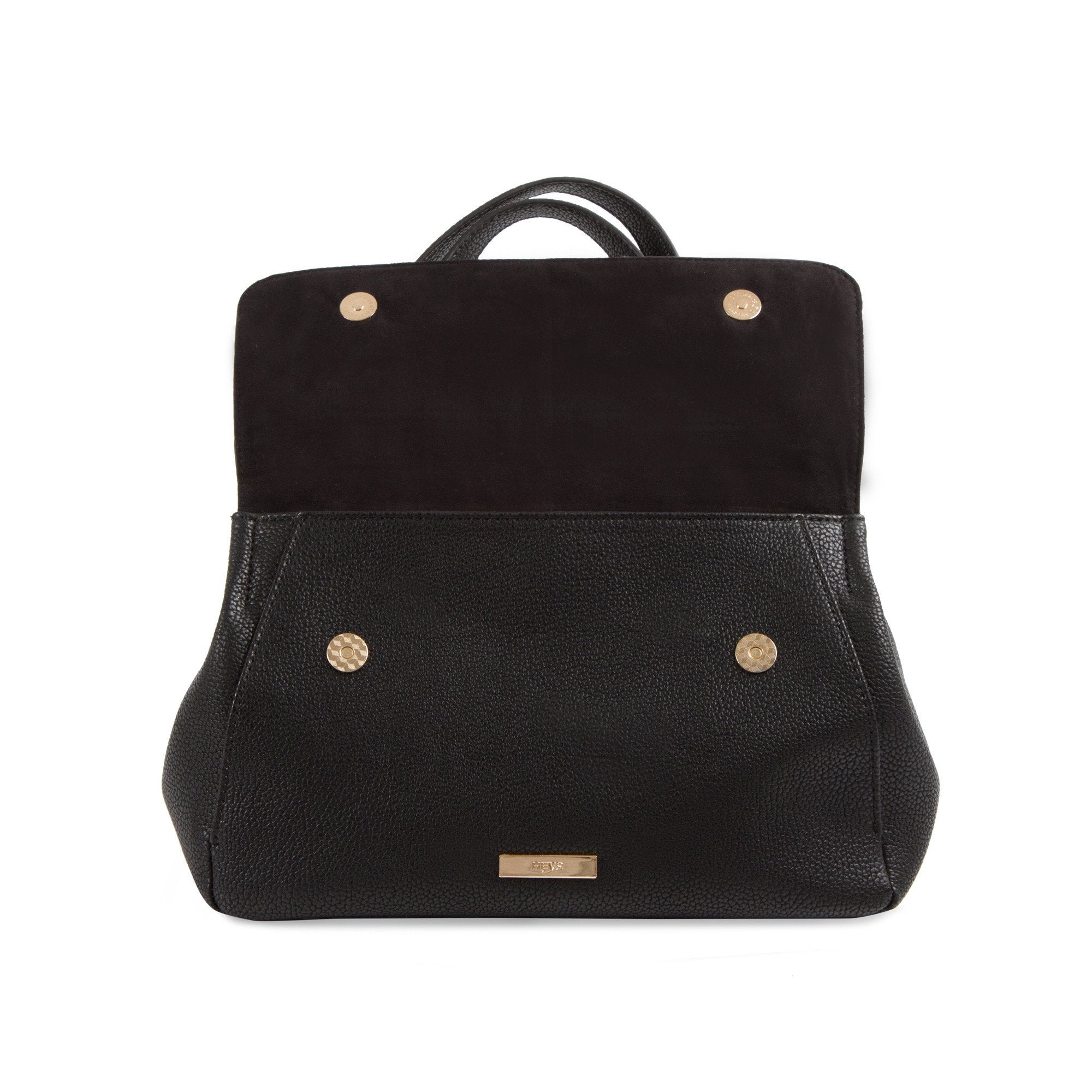 La Mode Dual-Flap Satchel - Black/Grey
