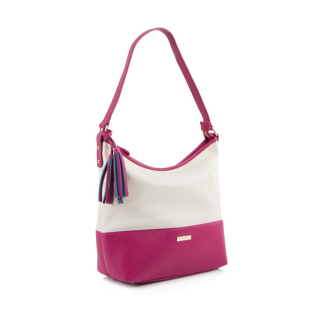 Spring Bliss Colour Block Hobo w. Tassel - Rasp/Wht
