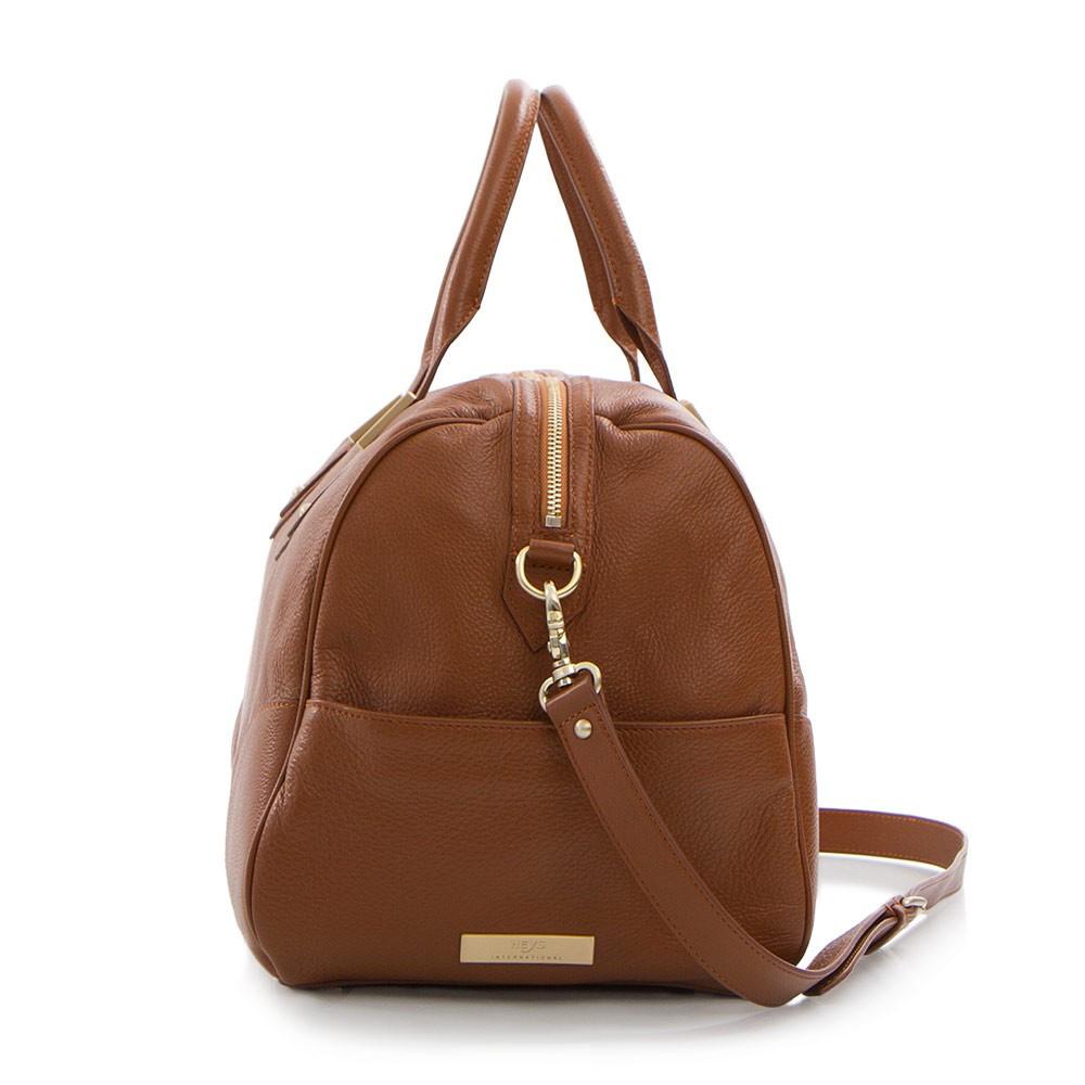 Soho Classic Leather/Suede Large Satchel - Purple