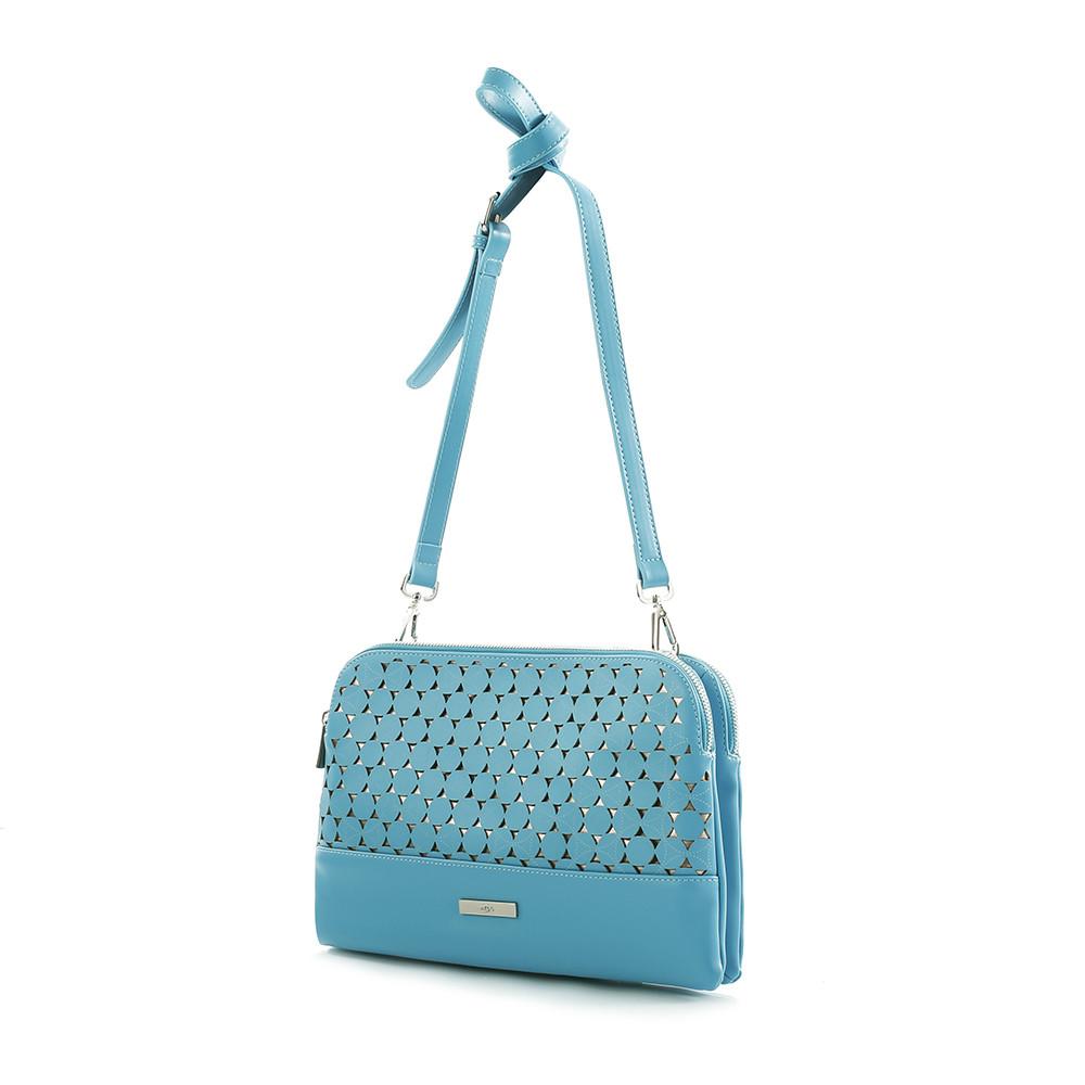 Island Paradise Laser Cut Crossbody/Clutch - Turquoise/Metallic
