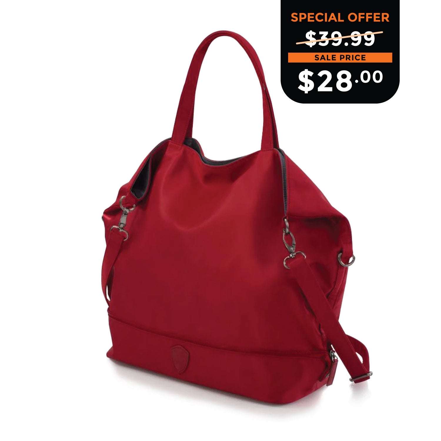 HEYS HiLite Packaway Tote - Red/Grey