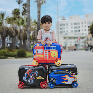 Bagage à chevaucher pour enfants - Camion de pompiers (HEYS-HSRL-RO-02-23AR) | Roues lumineuses