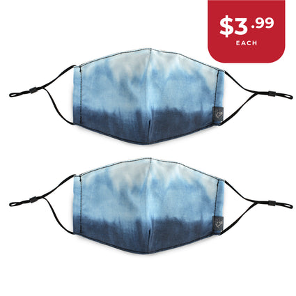 Reusable Face Masks - Blue Tie-Dye 2 Pack
