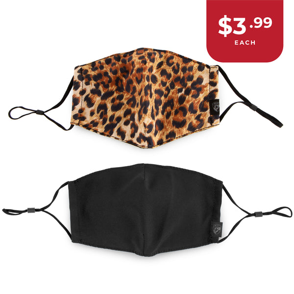 Reusable Face Masks - Leopard and Black