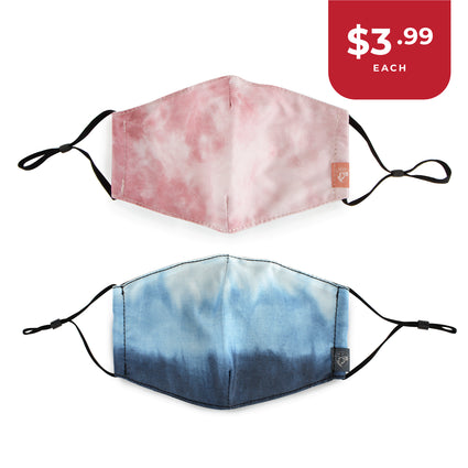 Reusable Face Masks - Pink Tie Dye and Blue Tie Dye