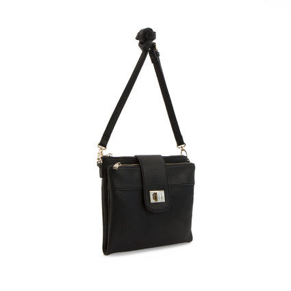 Spring Bliss Double Zip Crossbody - Black