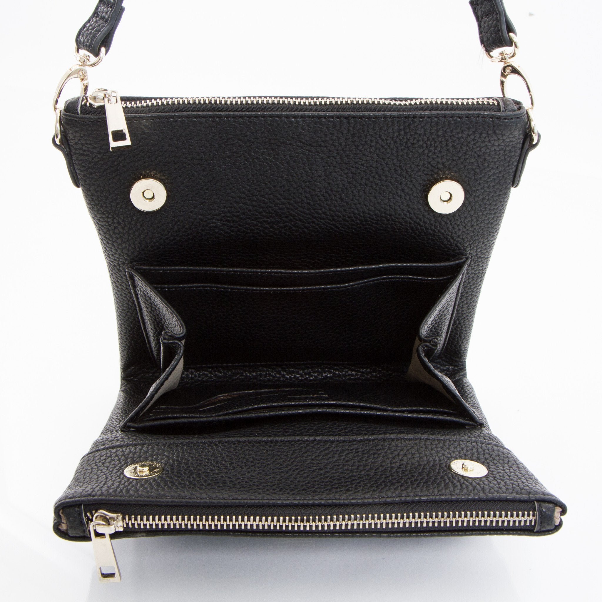 Spring Bliss Double Zip Crossbody - Black