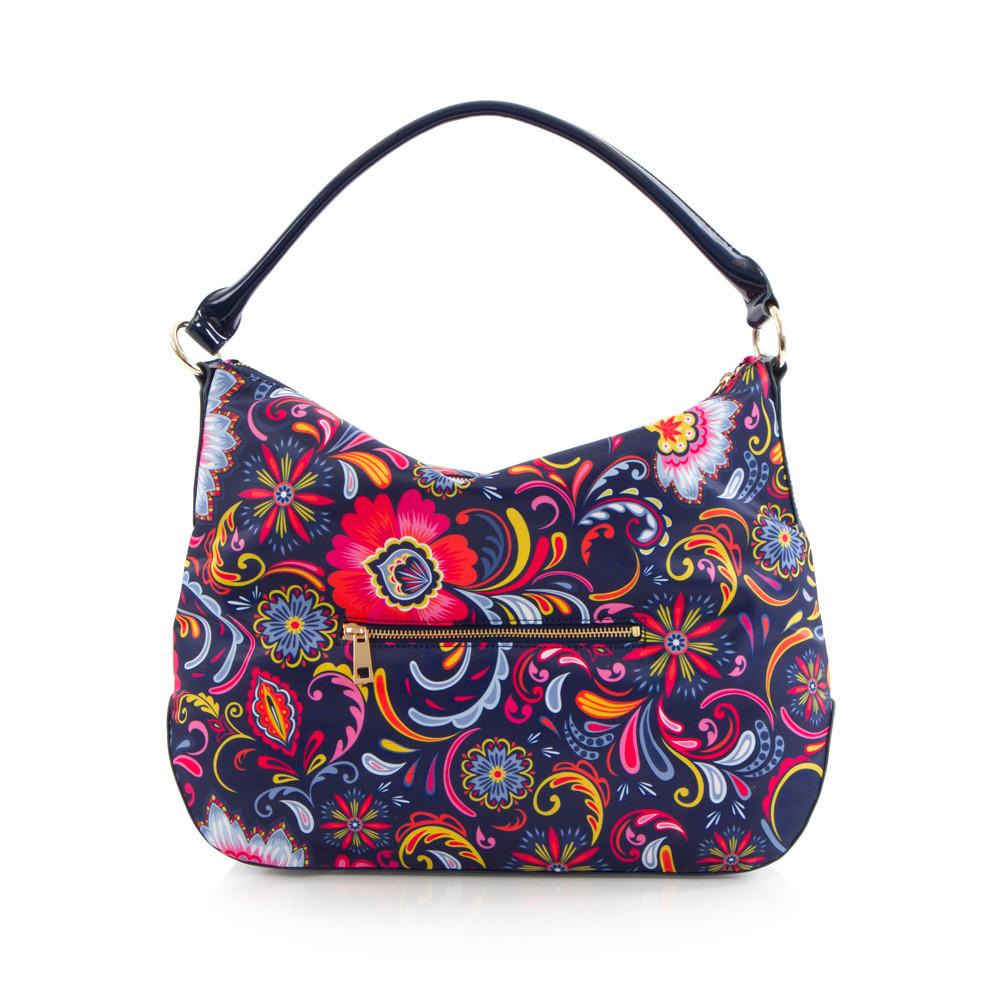 Bliss Printed Hobo Bag - Navy