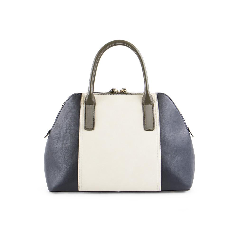 True Blue Colour Block Satchel - Navy/Olive