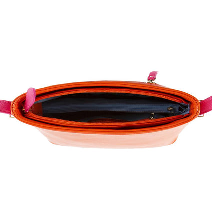 True Blue Colour Block Shoulder Bag - Orange/Fuchsia