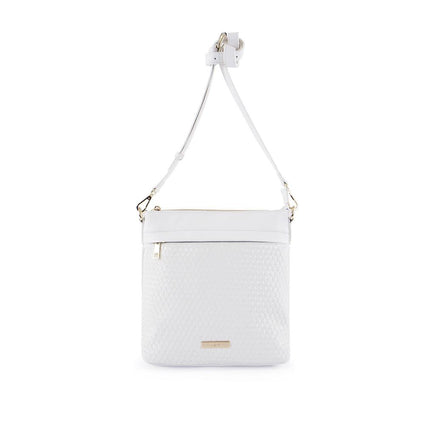 True Blue Woven Crossbody - White