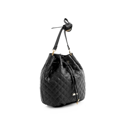 La Mode Quilted Drawstring - Black