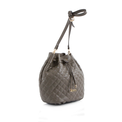 La Mode Square Quilted Drawstring - Grey