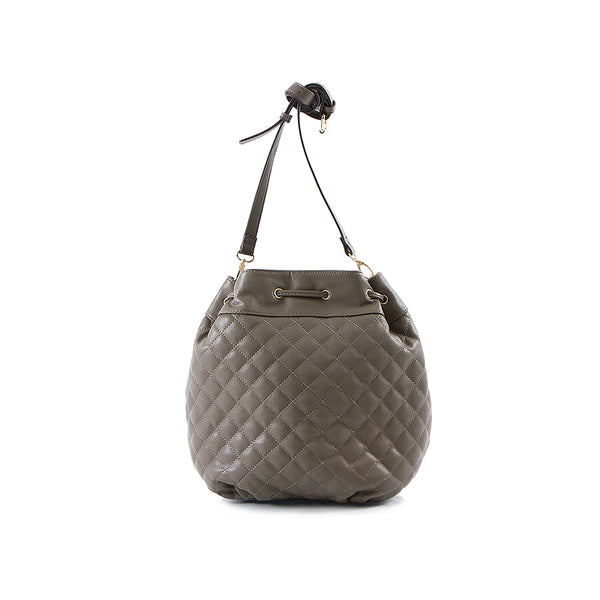 La Mode Square Quilted Drawstring - Grey