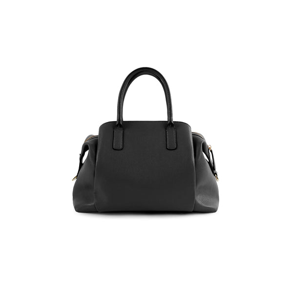 La Mode Quilted Dome Satchel - Black