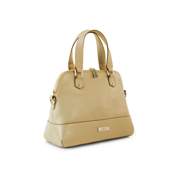 Parisian Small Leather Satchel - Taupe