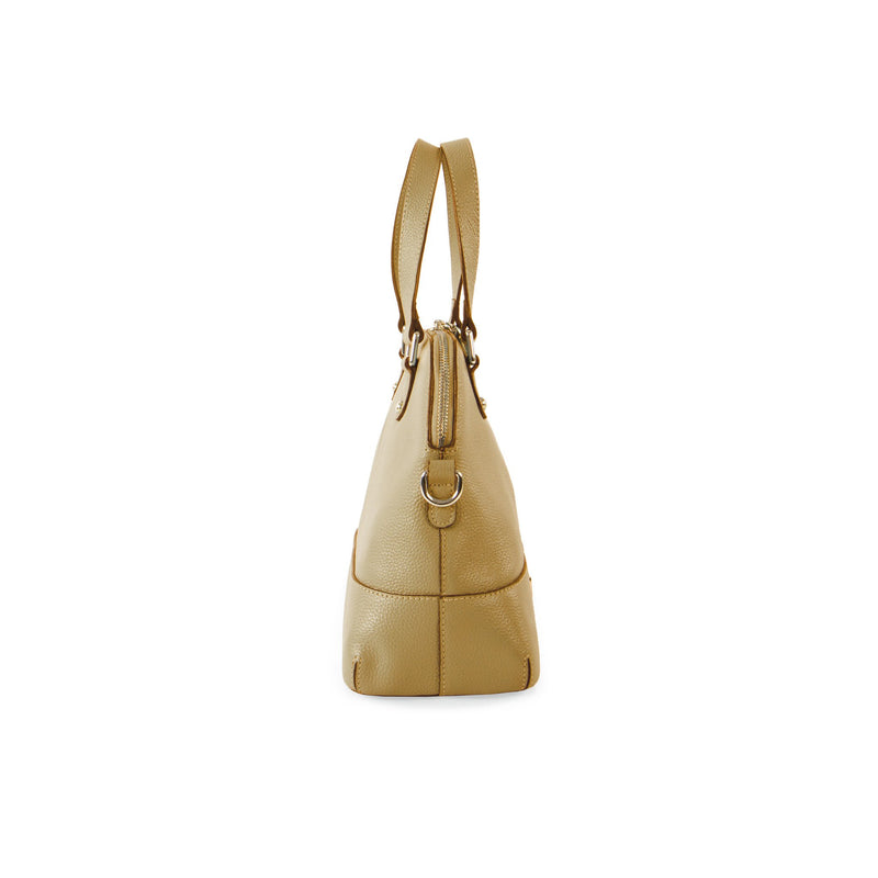 Parisian Small Leather Satchel - Taupe