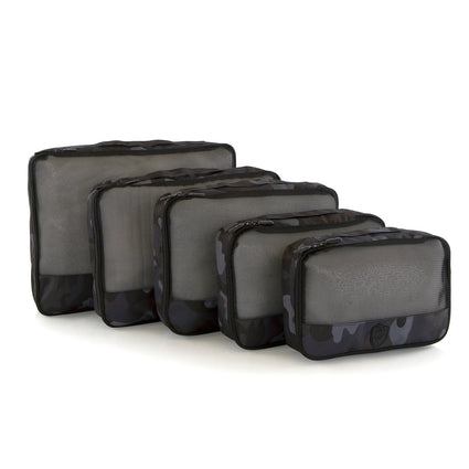 Black Camo 5pc Set Packing Cubes