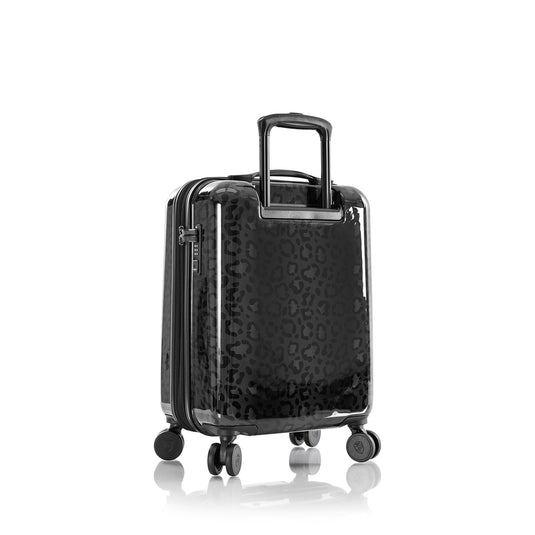 Black Leopard 21" Spinner® Carry-On Luggage back qrt | Fashion Luggage