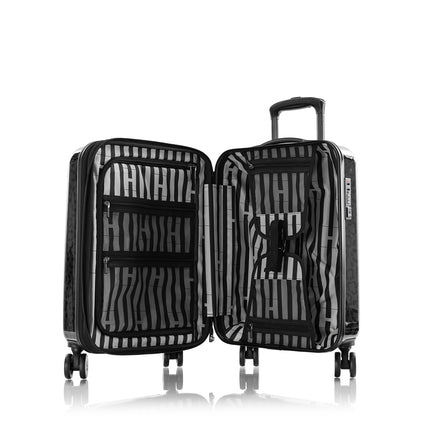 Black Leopard 21" Spinner® Carry-On Luggage open | Fashion Luggage