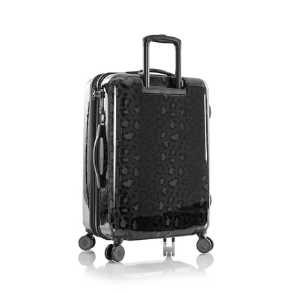 Fashion Spinner 26" Luggage - Black Leopard Back View