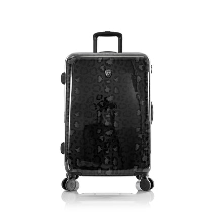 Black Leopard Fashion 3 Piece Luggage Set Front