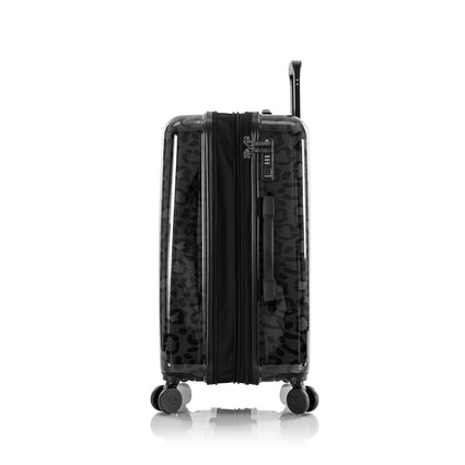 Black Leopard Fashion 3 Piece Luggage Set Side View