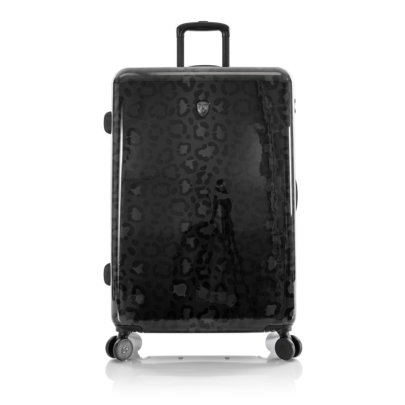 Black Leopard Fashion 30" Luggage Front View