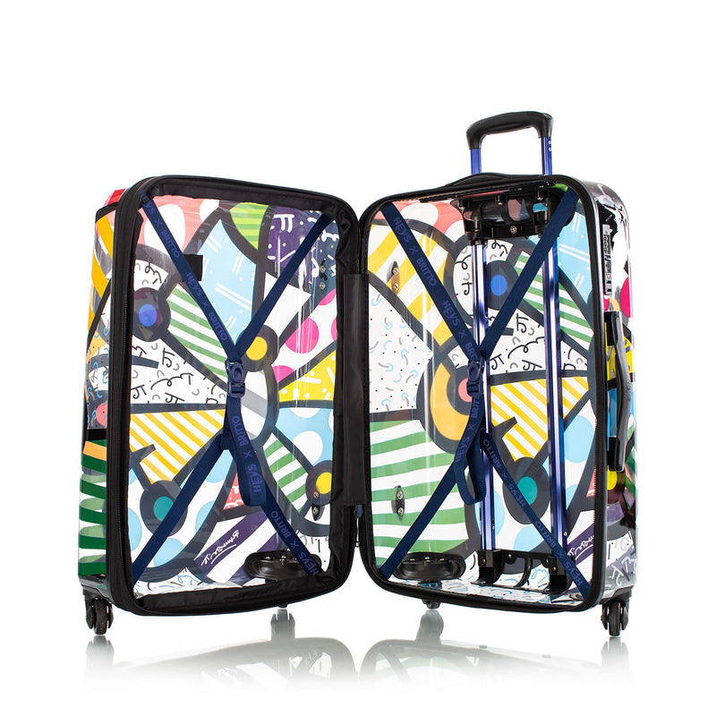 Britto Transparent 26" Luggage - Butterfly Open