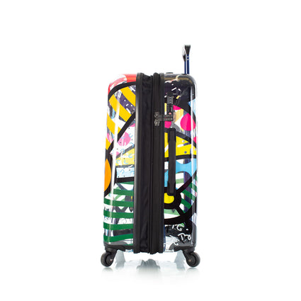 Britto Transparent 26" Luggage - Butterfly Side View