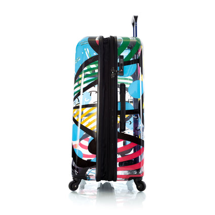 Britto - Butterfly Transparent 30" Luggage sideview | Lightweight Luggage
