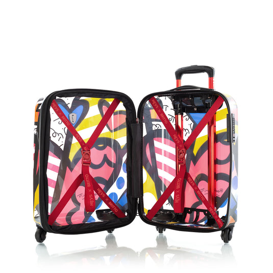 Britto - A New Day Transparent 21" Carry On Luggage open | 21 Carry On Luggage