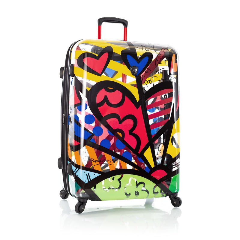 Britto - A New Day Transparent 3 Piece Luggage Set front different angle | 3 Piece Luggage Sets