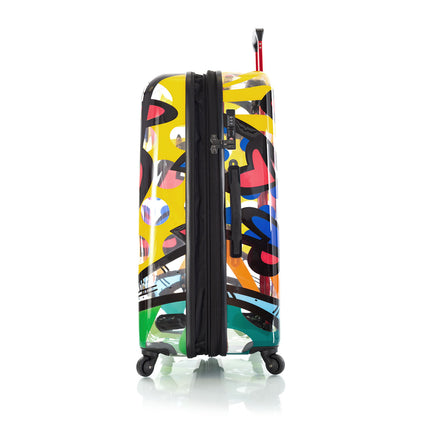 Britto - A New Day Transparent 3 Piece Luggage Set sideview | 3 Piece Luggage Sets