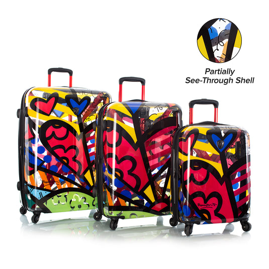 Britto - A New Day Transparent 3 Piece Luggage Set | 3 Piece Luggage Sets