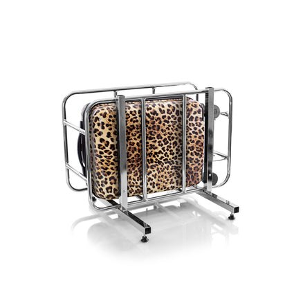 Brown Leopard Fashion Spinner 21" Carry-On Luggage Caged